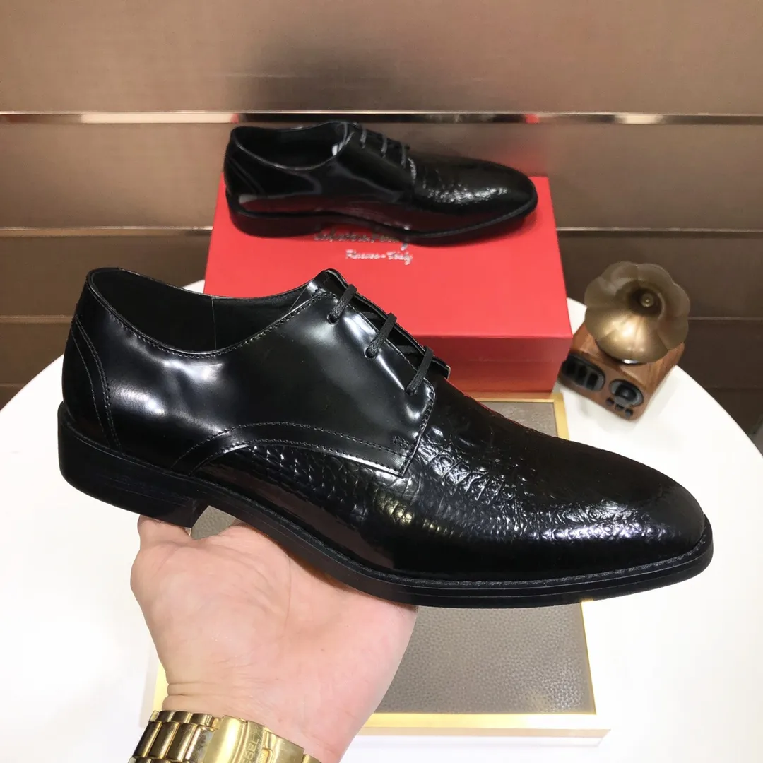 Men's shoes 💰480💰[Ferragamo/Ferragamo] The latest model in the counter, original imported cowhide fabric + sheepskin lining + original luxury metal buckle + original combination outsole, no pressure in comparison 38--44 (custom-made for 45, non-refundable)